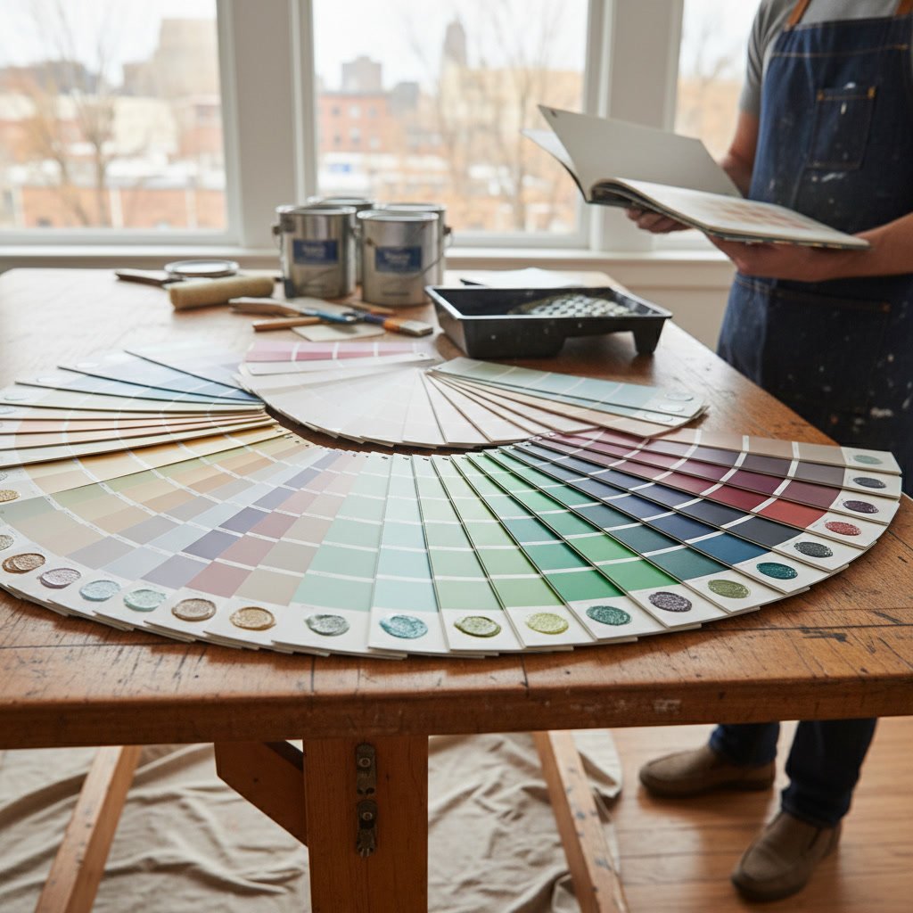 Living room interior painting project showing quality finish in Dutchess County