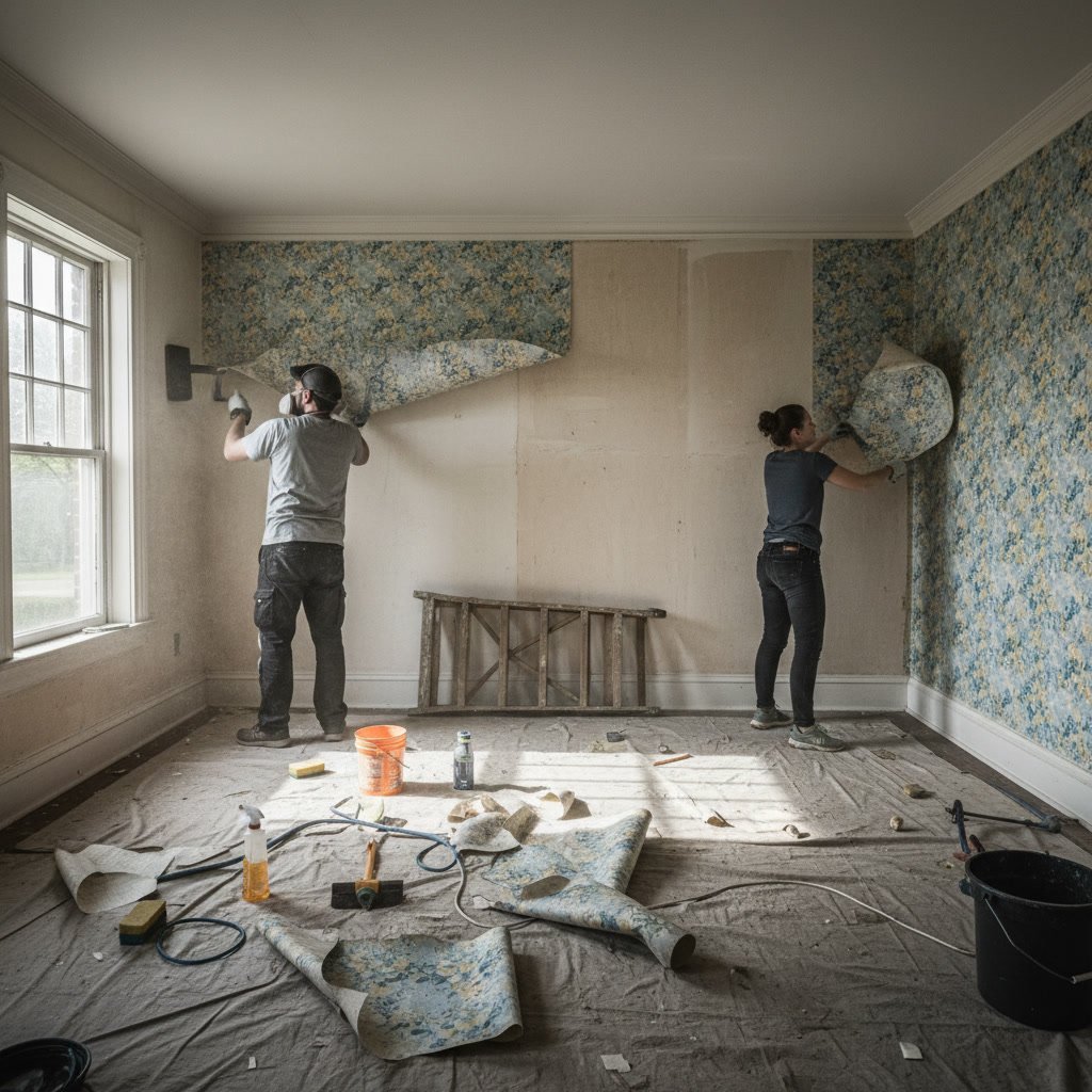 professional wallpaper removal tools and materials in Dutchess County home