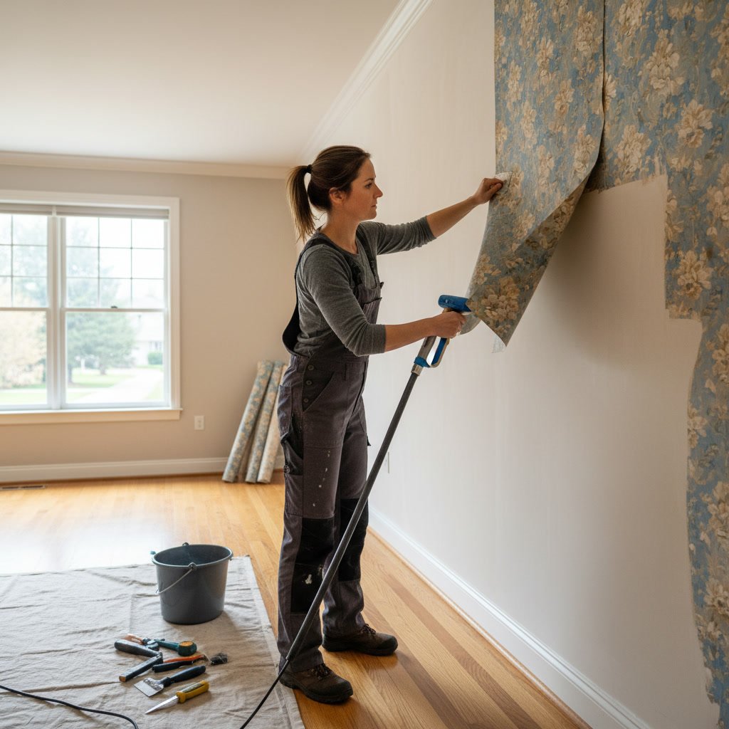 freshly prepared walls after professional wallpaper removal in Dutchess County