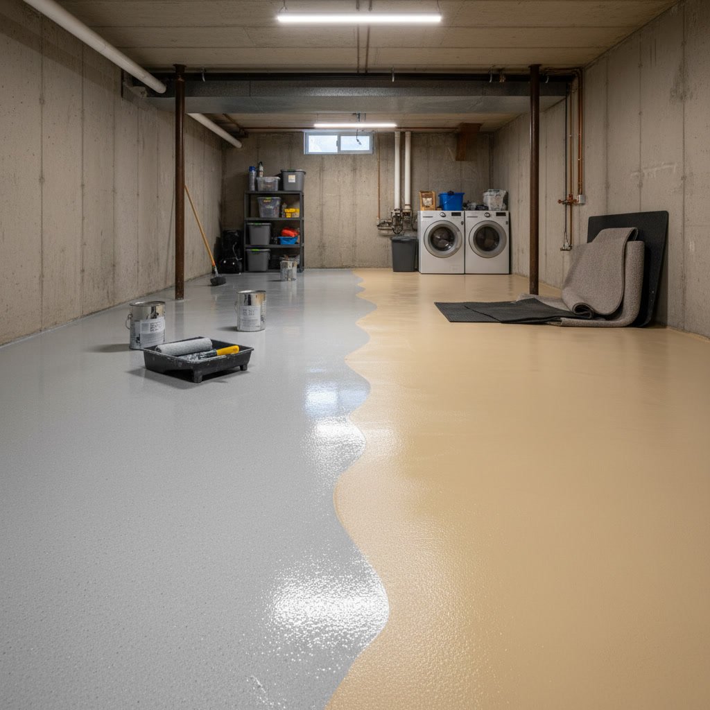 Comparing epoxy and polyurethane basement floor coatings